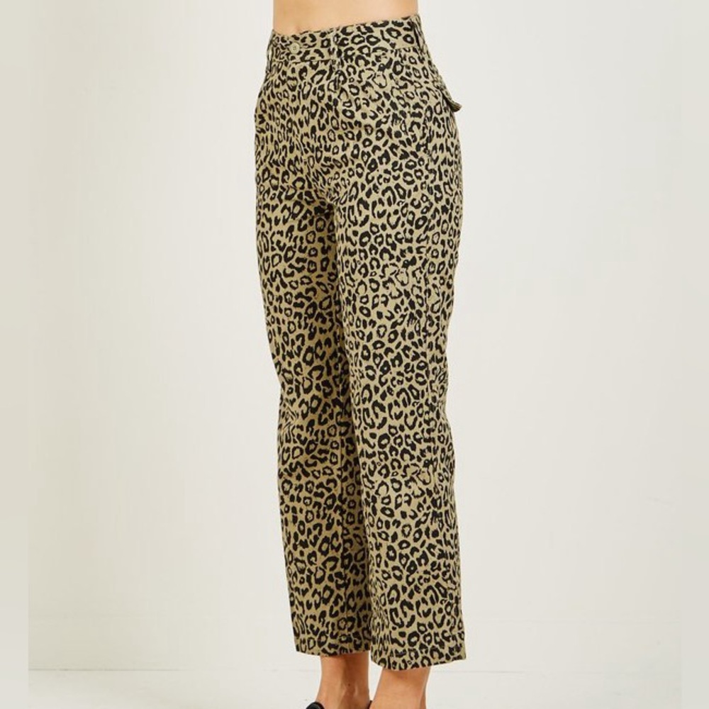 Obey World Wide Womens Leopard Print Labor Carpenter Pants Size 28